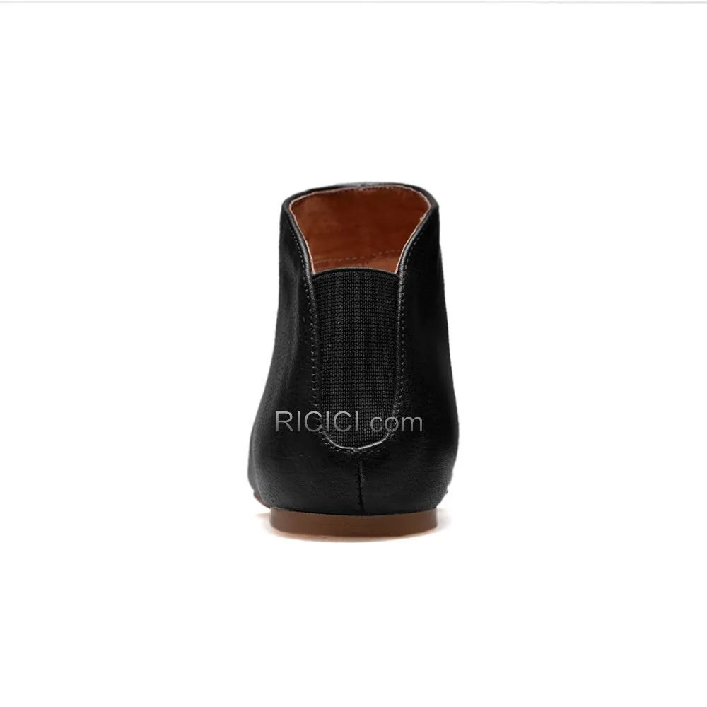 2018 Bottines Bottes Chaussures Feemes Plates Fourrées Bout Pointu Noir