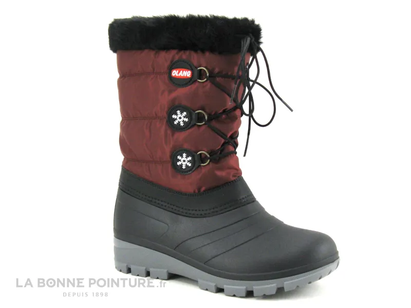 Achat chaussures Olang Femme Botte Pluie Neige, vente Olang PATTY Bordeaux - Botte neige Femme
