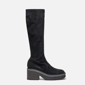 ANKI bottes, cuir d'agneau velours noir