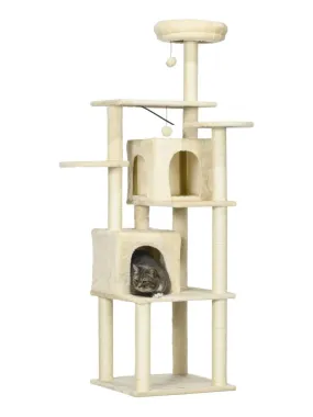 Arbre à chat modulable - équipements multiples - peluche beige - Beige