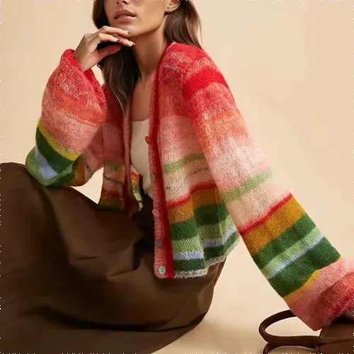 Axelle | Cardigan Coloré Pour Femmes | Chaud
