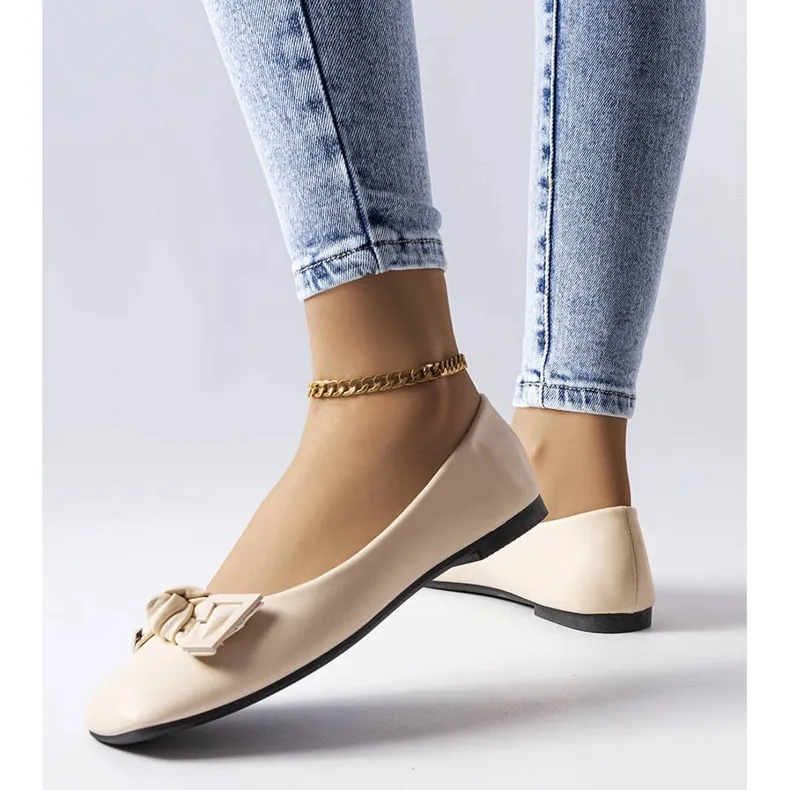 Ballerines beige clair à nœud Tabitha