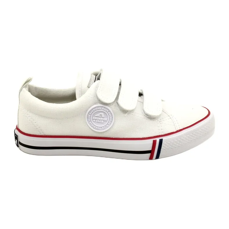 Baskets American Club LH63/22 Blanc Velcro chaussures pour enfants blanche