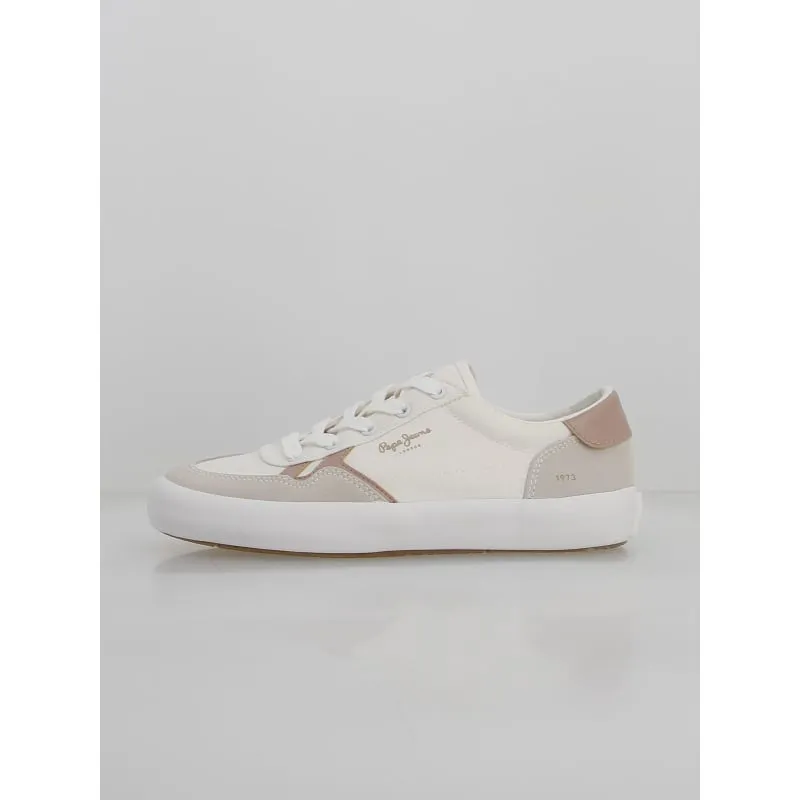 Baskets en toile brady basic blanc femme - Pepe Jeans | wimod