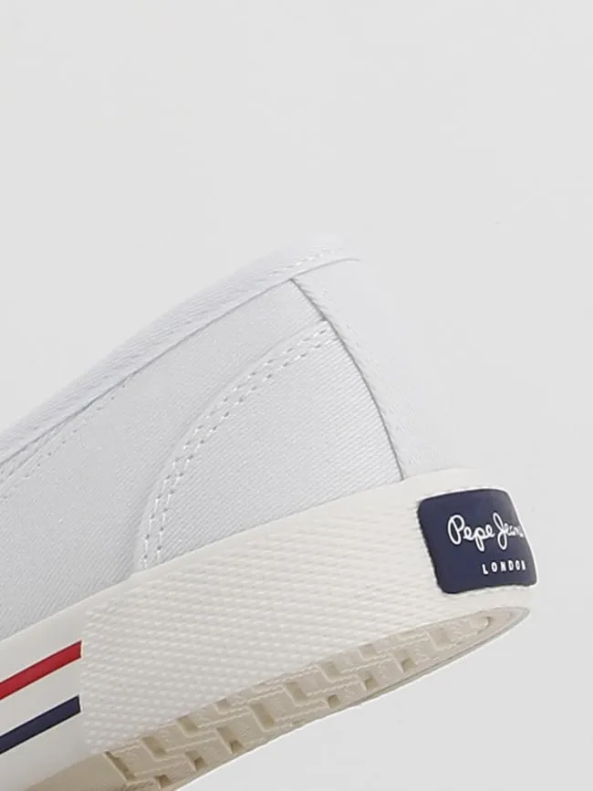 Baskets en toile brady basic blanc femme - Pepe Jeans | wimod