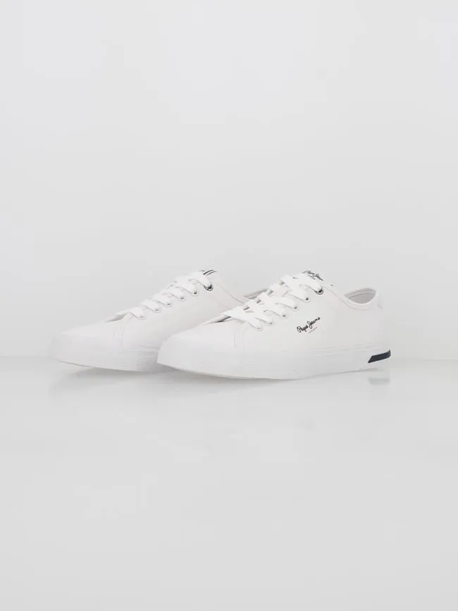 Baskets en toile kenton road blanc femme - Pepe Jeans | wimod