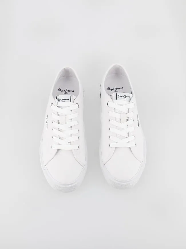 Baskets en toile kenton road blanc femme - Pepe Jeans | wimod