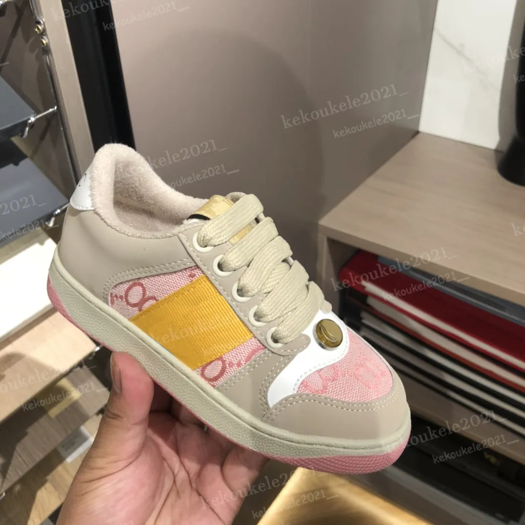Baskets Pour Enfants, Chaussures Décontractées À Semelle Plate, Chaussures De Luxe De Styliste Classiques En Toile Avec Chaussur