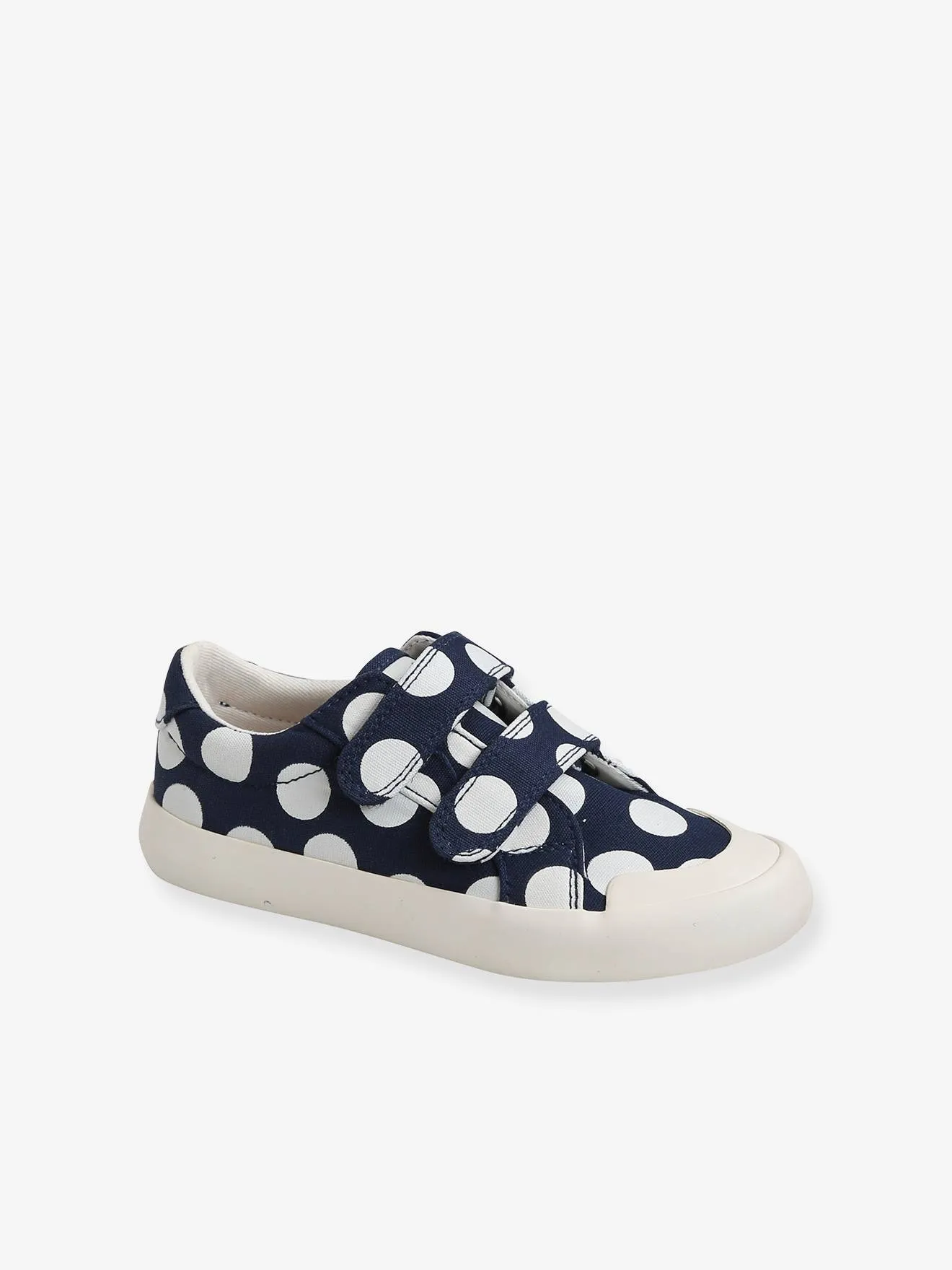 Baskets scratchées fille en toile bleu marine - Vertbaudet