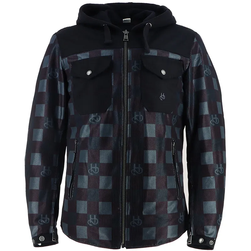 Blouson WOOD AIR Canvas-Mesh HELSTONS noir/gris - MAXXESS.FR, Blouson moto textile