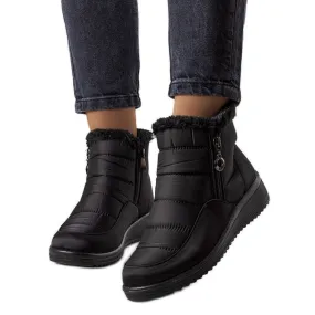 BM Bottes de neige isolées noires avec fourrure de Blen le noir
