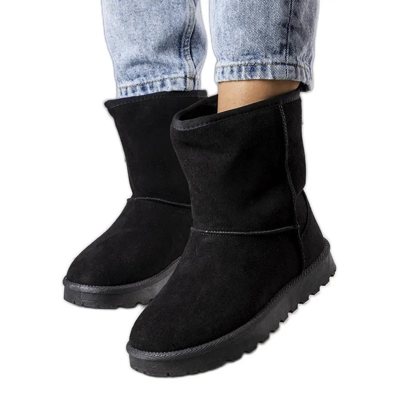 BM Bottes de neige isolées noires de Hank le noir