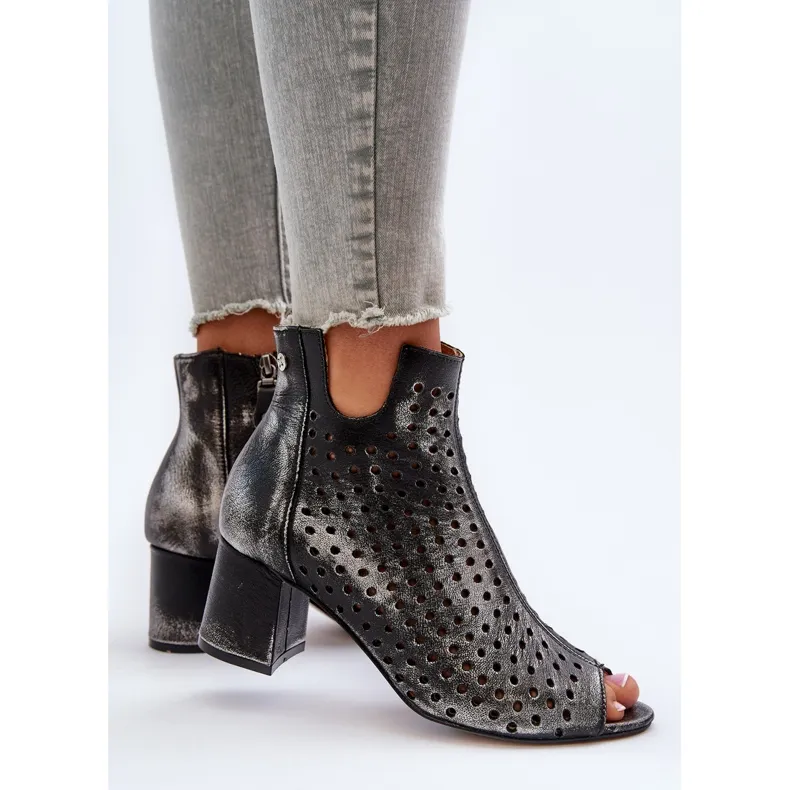 Bottes Ajourées en Cuir Maciejka 05420-01 Noir le noir