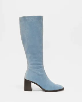BOTTES CUIR DAIM BLEU CIEL