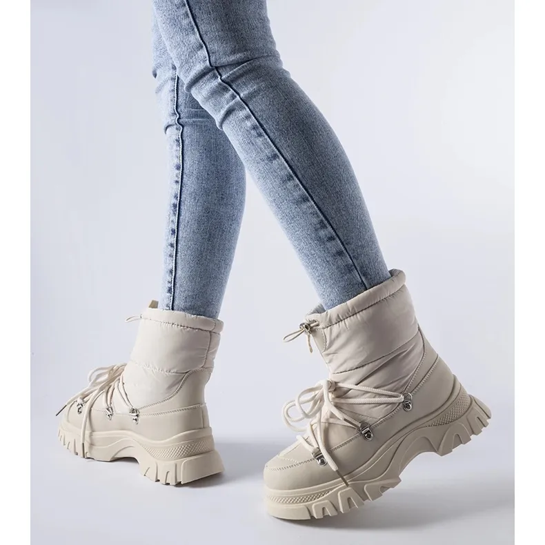 Bottes de neige Aubine isolées beiges