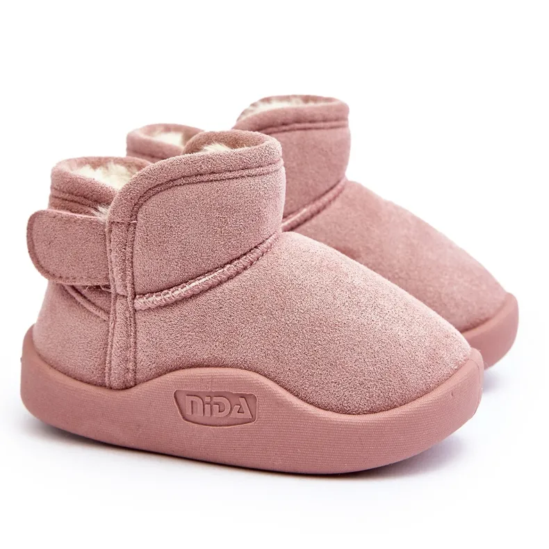 Bottes de neige enfant Benigna roses doublées de fourrure