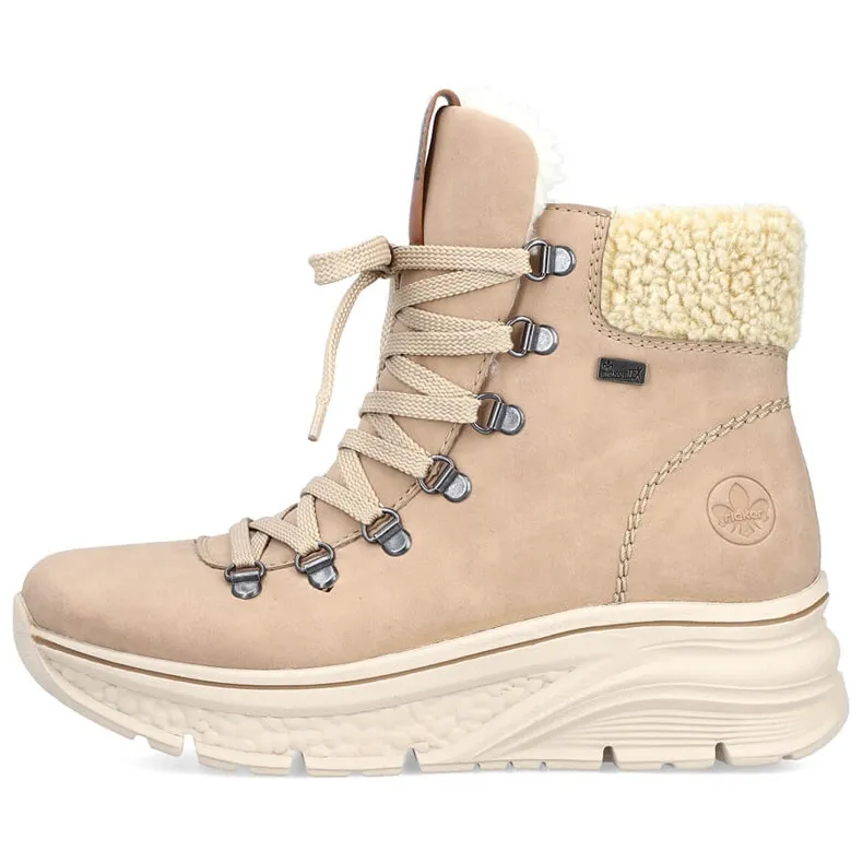 Bottes de neige imperméables Rieker beige warm pour femmes 48034-20