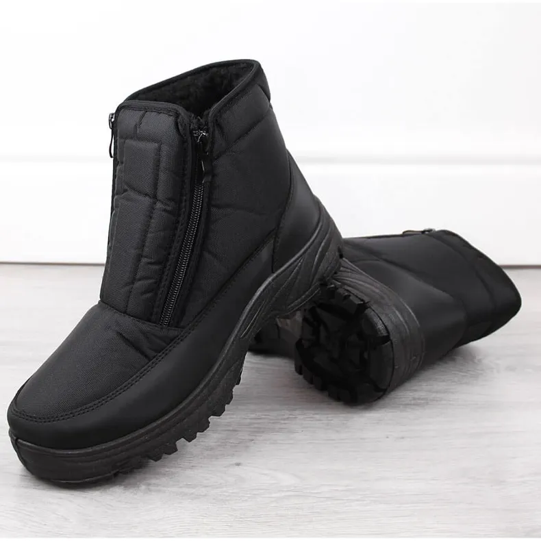 Bottes de neige isolées noires pour hommes News 5011 le noir