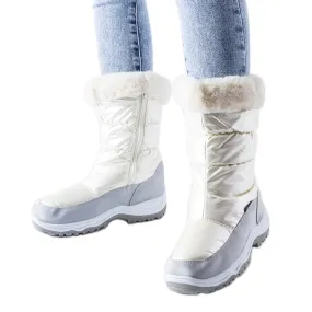 Bottes de neige isolées Tronzano gris perle blanche