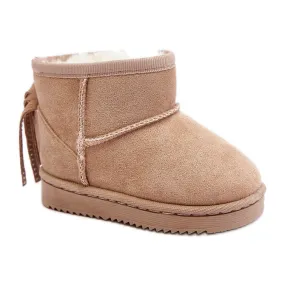 Bottes de neige isolées à franges pour enfant, beige Mikyla