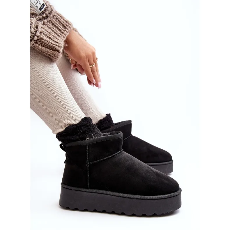 Bottes de neige à plateforme avec doublure en fourrure pour femmes, noir Xamella le noir