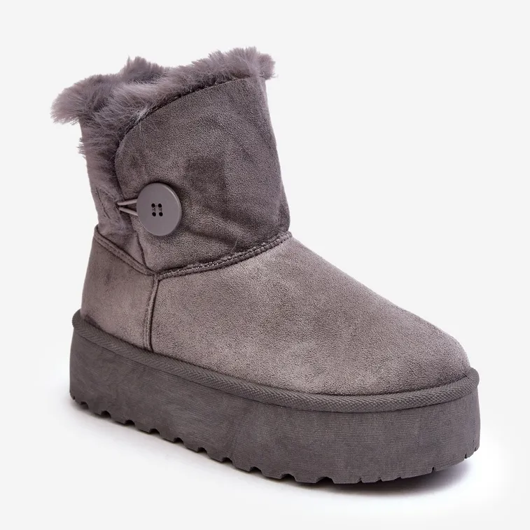 Bottes de neige à plateforme avec fourrure pour femme, gris Vikas