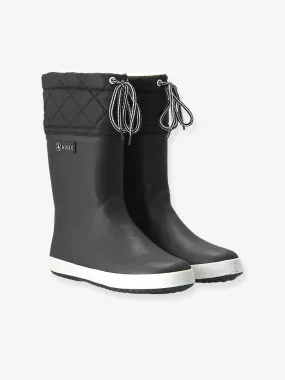 Bottes de pluie fourrées enfant Lolly Pop Giboulée AIGLE® noir blanc - Aigle