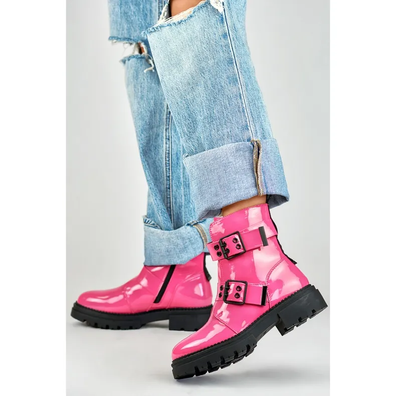 Bottes de travail femme Axelle rose verni