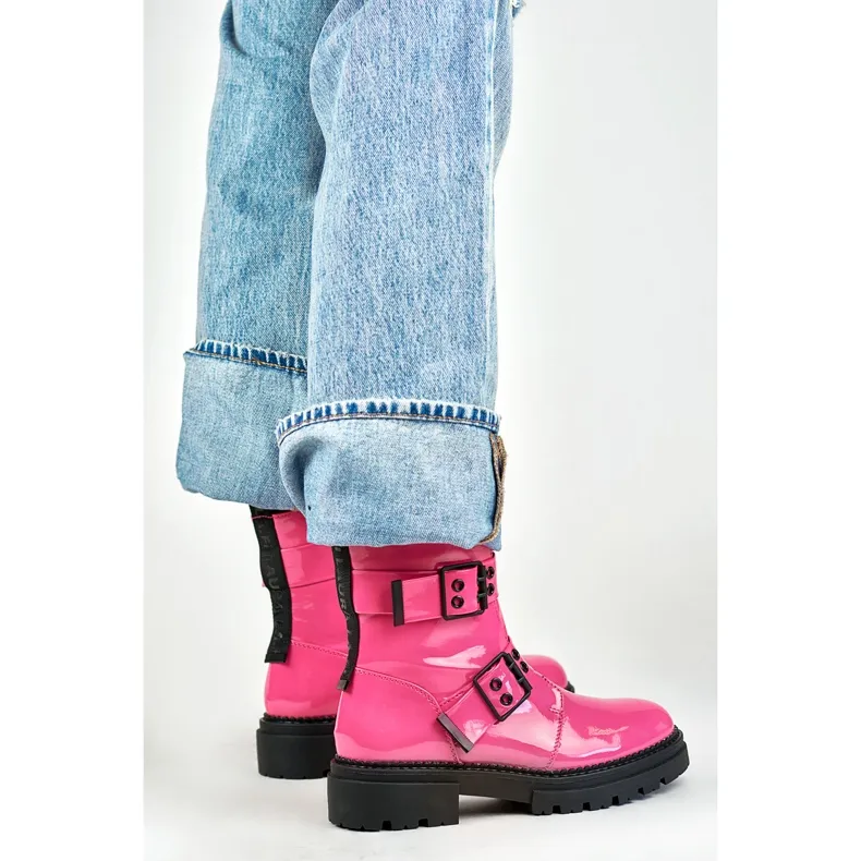 Bottes de travail femme Axelle rose verni