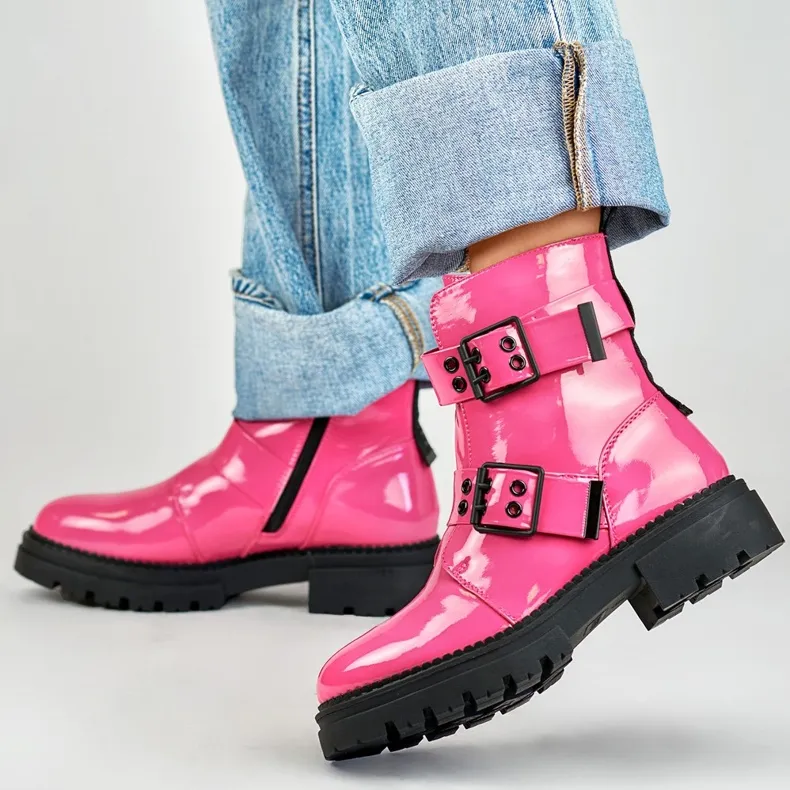 Bottes de travail femme Axelle rose verni