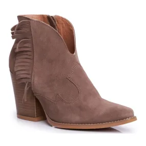 Bottes en cuir pour femmes à talon Laura Messi Kaki 2133 brun