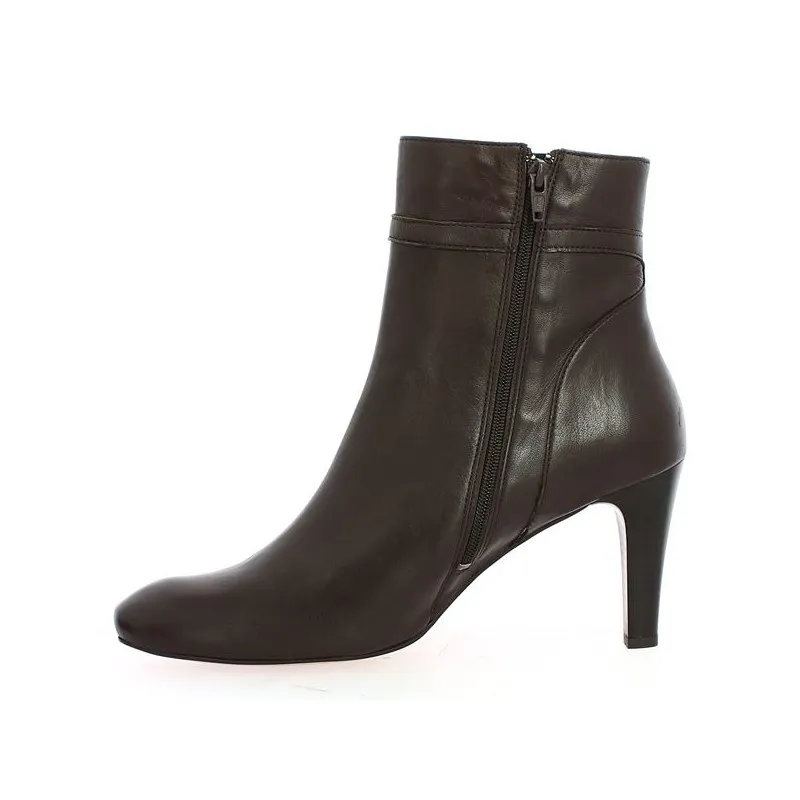 Bottines talons fins cuir marron grande taille Lucile