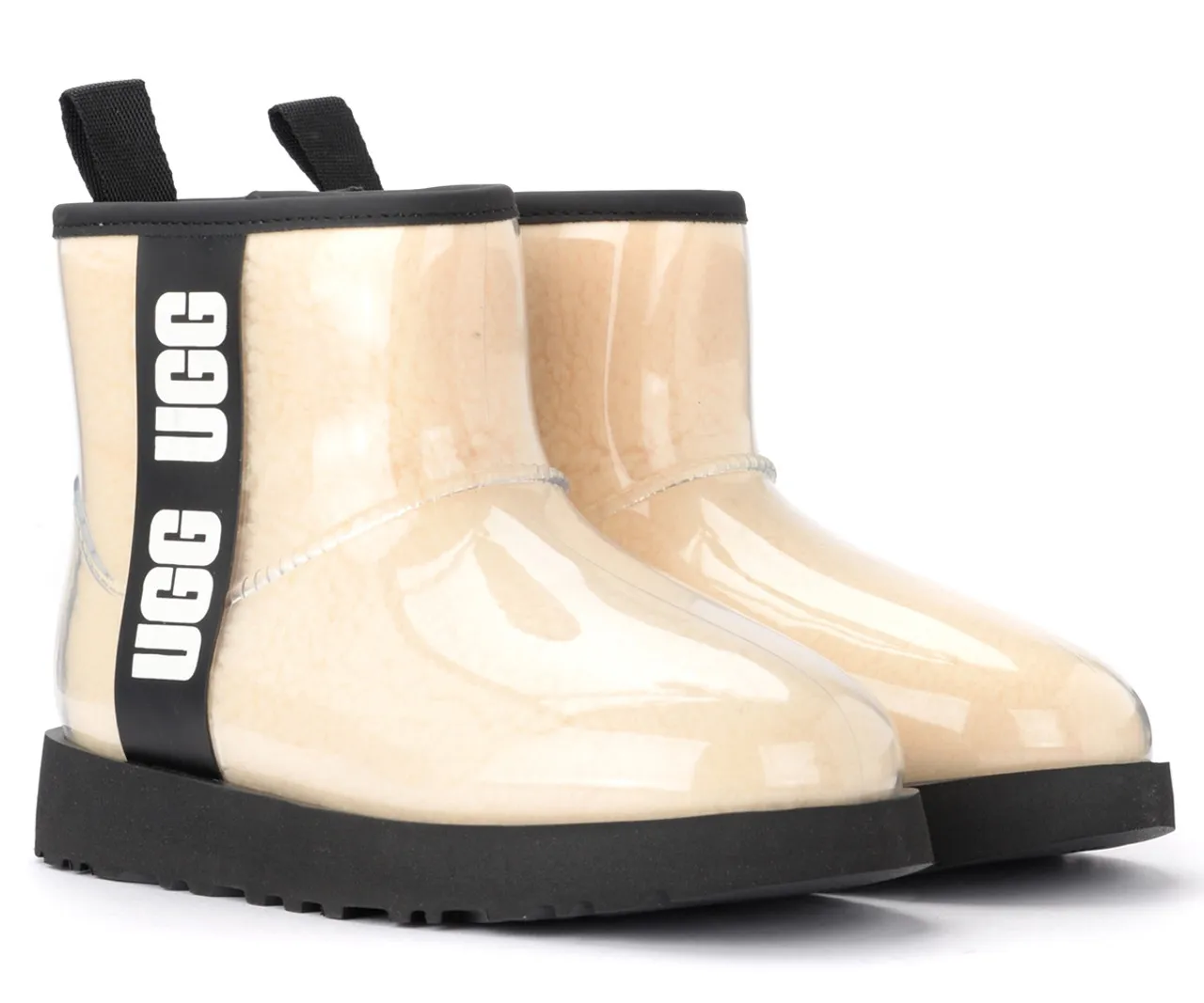 Bottines UGG Classic Clear Mini en laine de couleur crème