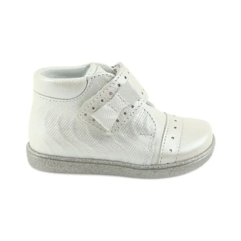 Bottines velcro chaussures pour enfants Ren But 1535 noeud argent