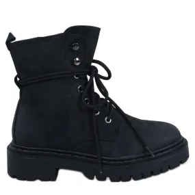 Bottines à lacets avec protecteur Simmo Black le noir