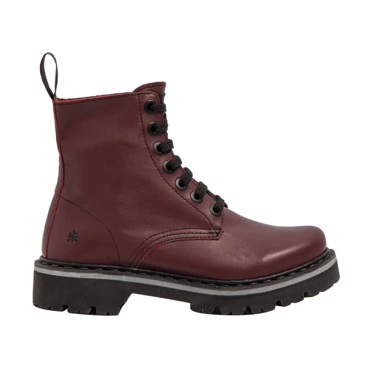 Bottines à lacets style rangers - Rouge