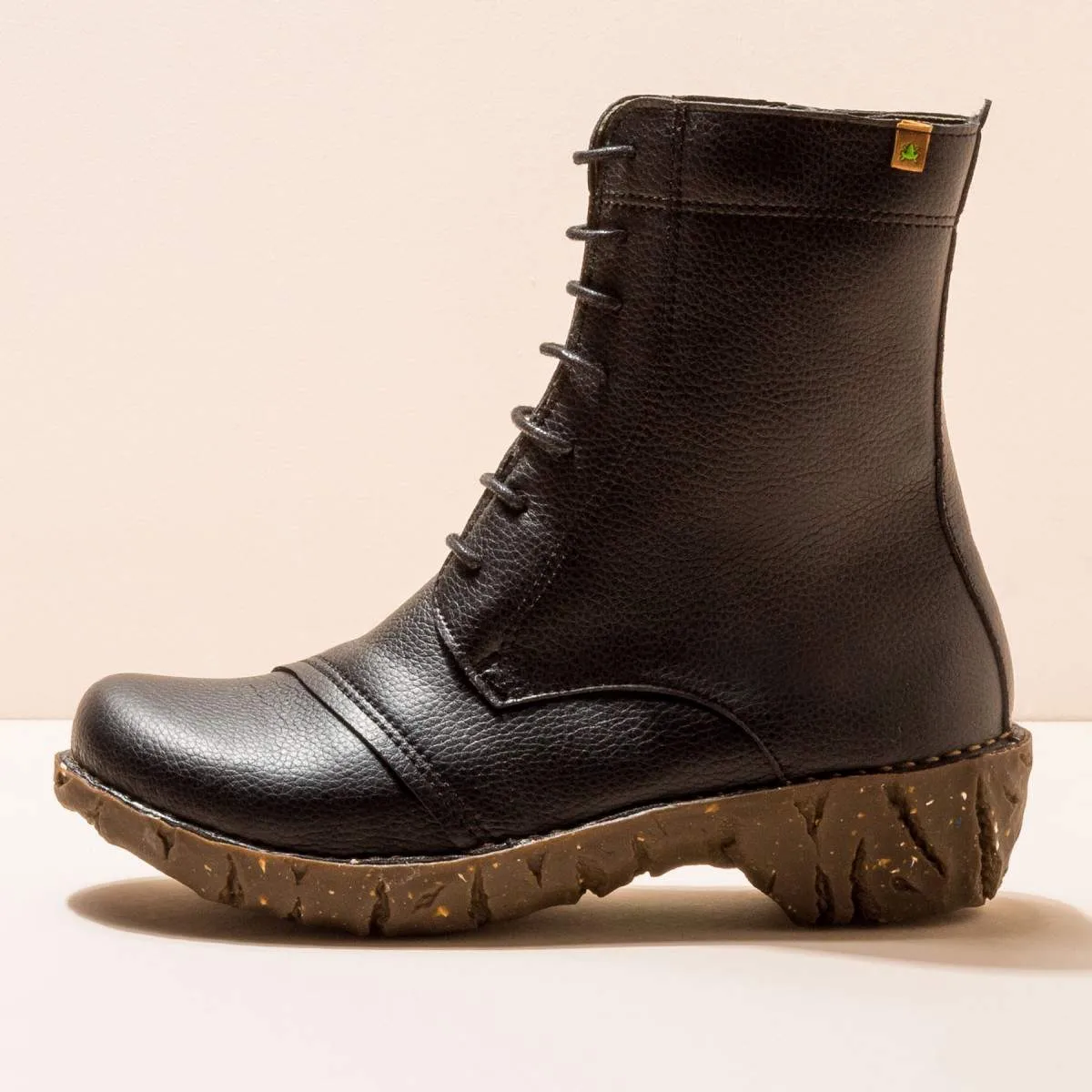 Bottines à lacets vegan style rangers - Noir