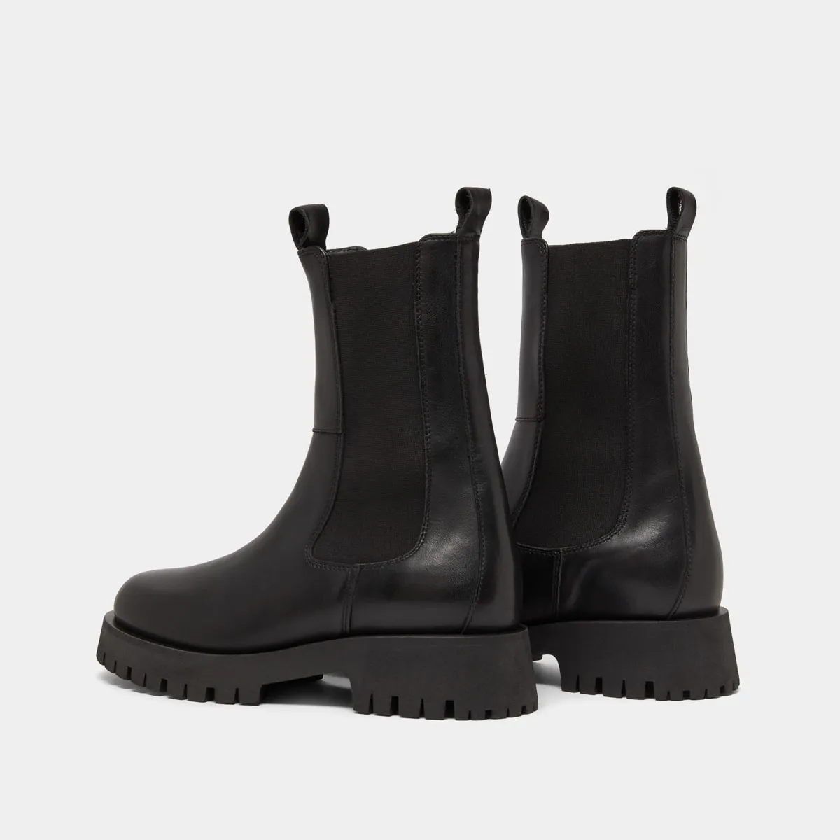 Bottines à plateformes en cuir noir pour Femme | Jonak