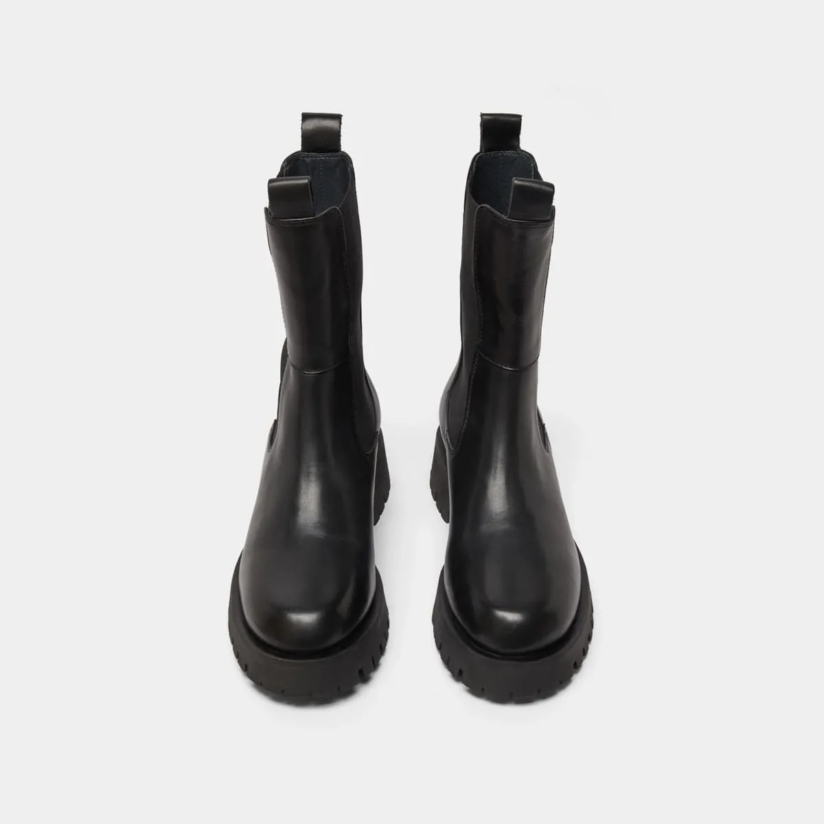 Bottines à plateformes en cuir noir pour Femme | Jonak