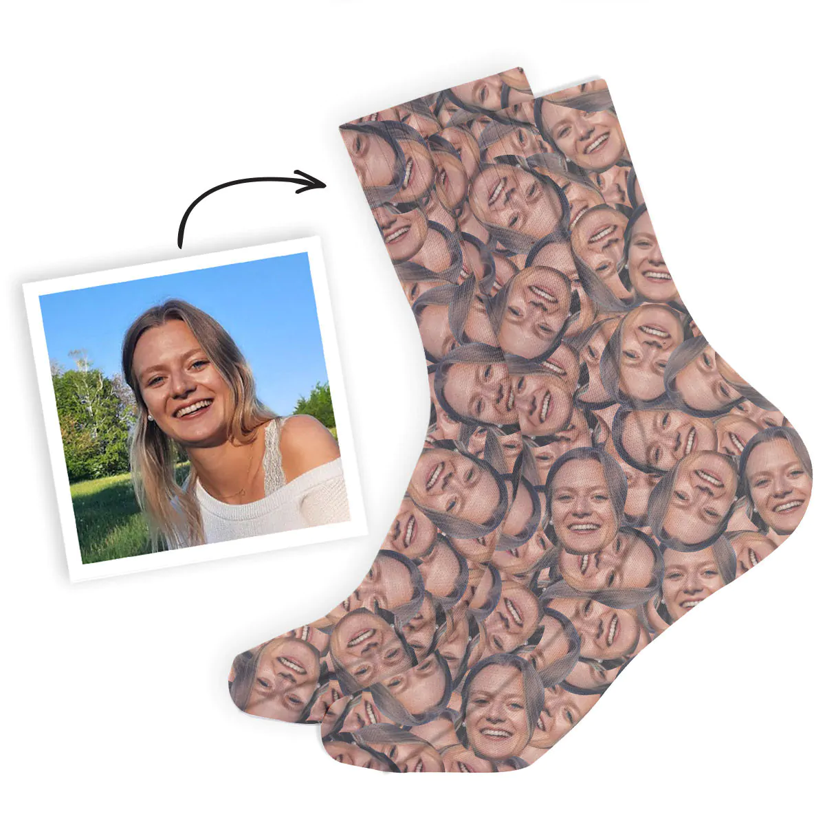 Chaussettes personnalisées visage