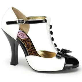 Chaussure pin up salomé haut talon bicolore noir et blanc