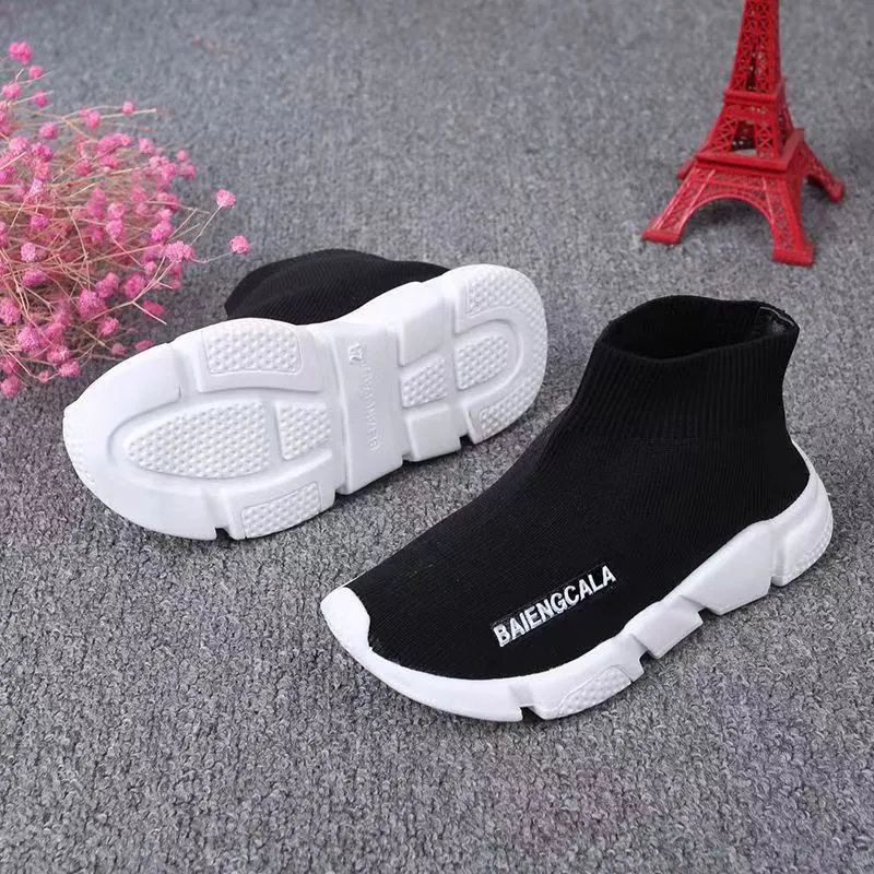 Chaussures Pour Enfants Paris Speed High Sock Version Black Classic Baskets Pour Tout Petits Filles Garçons Jeunes Baskets Taill