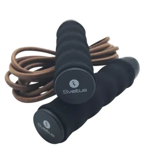 Corde à sauter en cuir lestable Sveltus - 100g - Noir/Marron