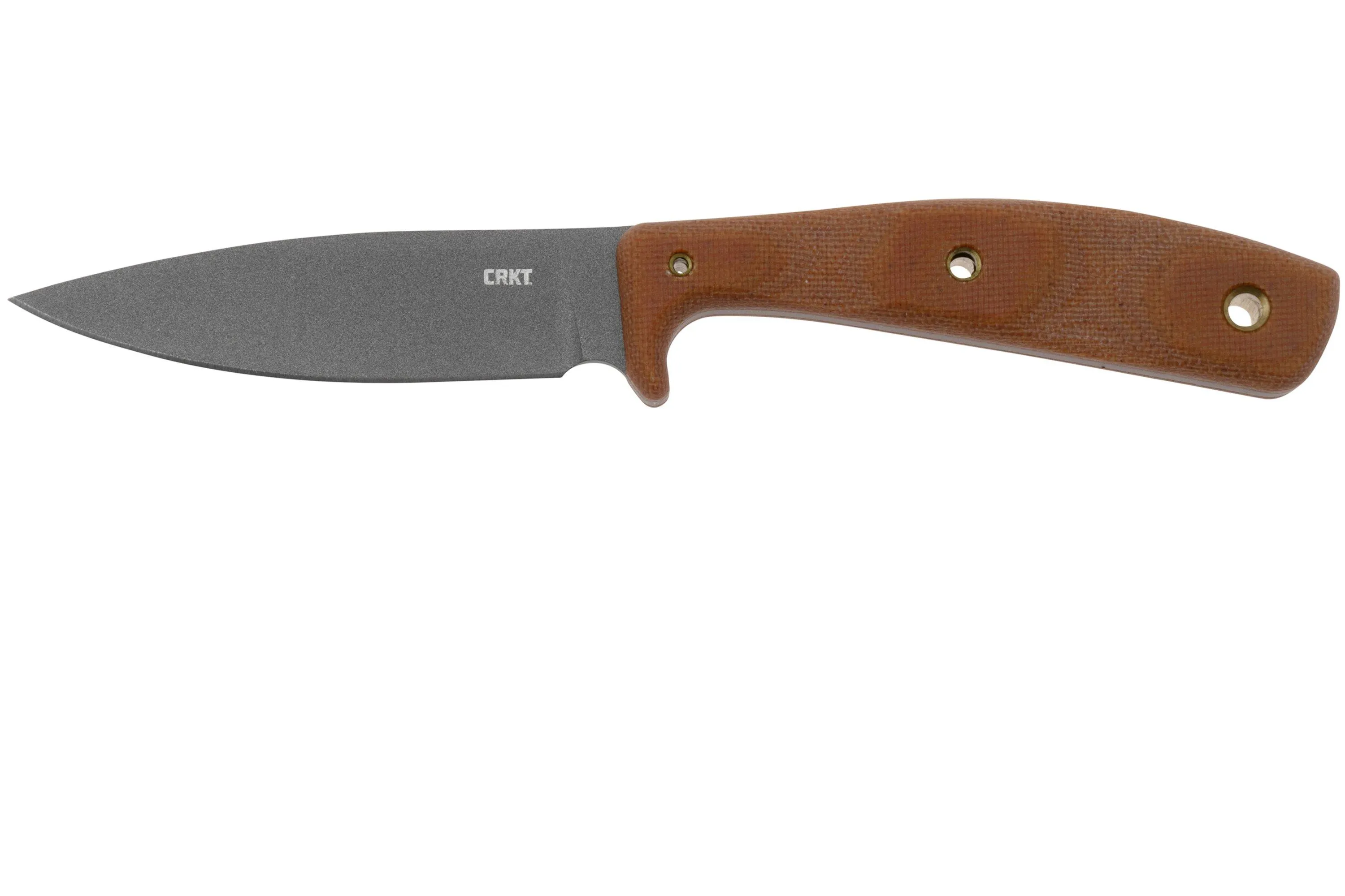CRKT Soldotna 3029 Cerakote 1095, Brown Micarta, couteau fixe, Russ Kommer design
