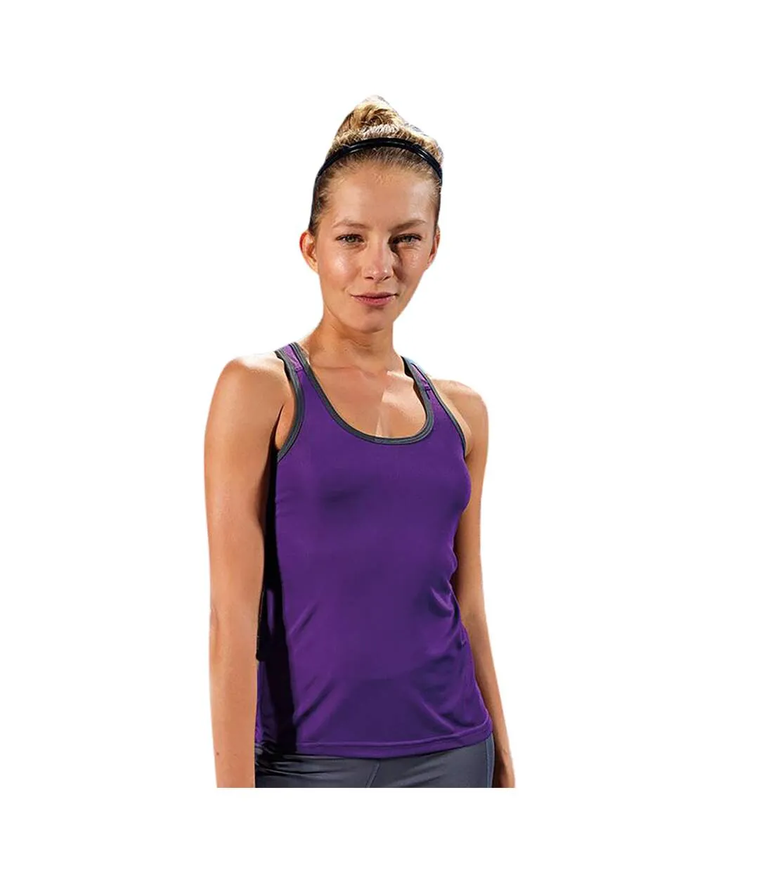 Débardeur de fitness femmes noir/rouge Tri Dri