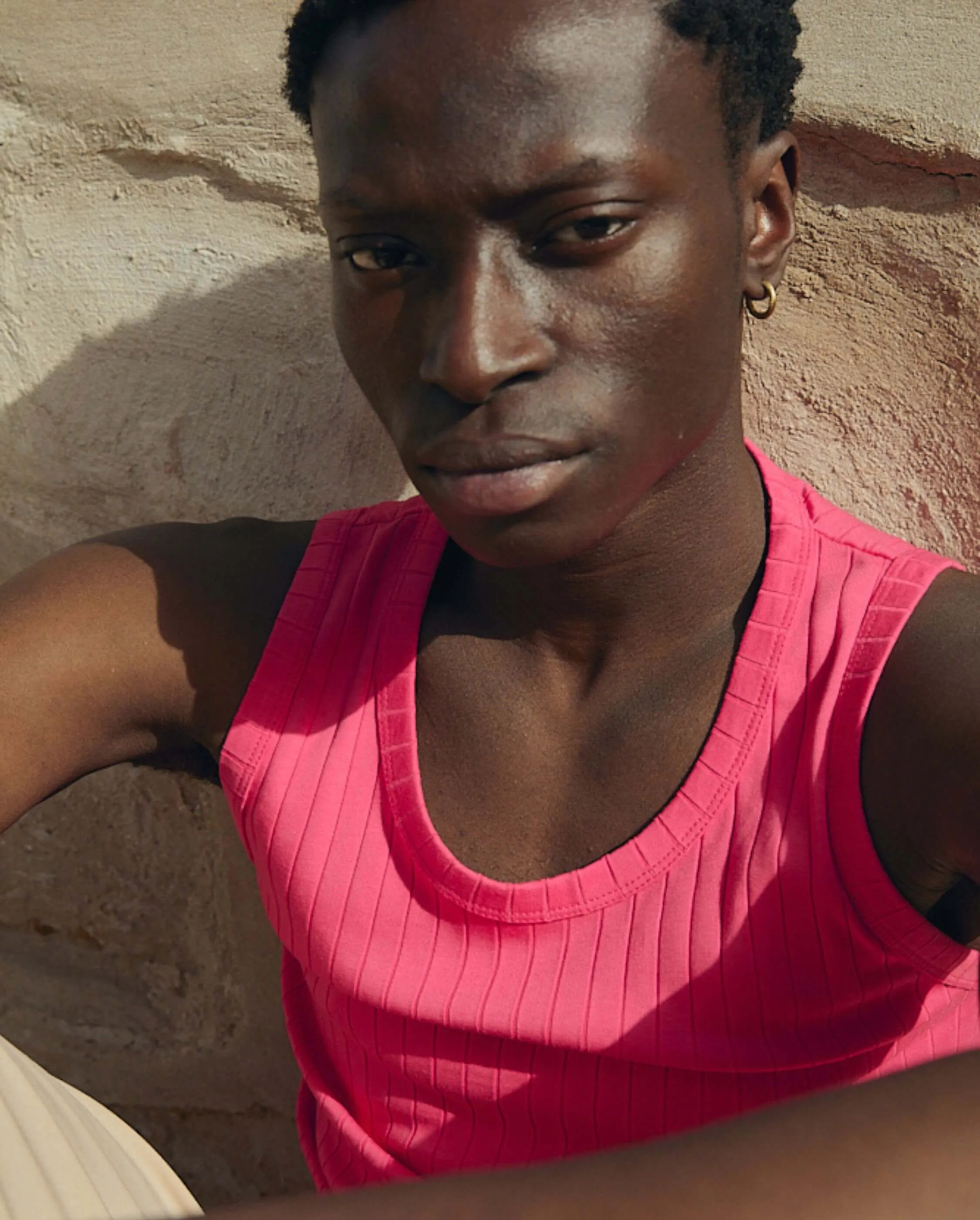 Débardeur homme coton bio, fuchsia