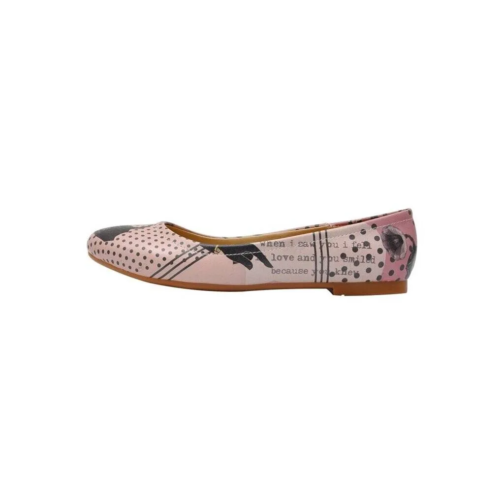 Femme Cuir Vegan Rose Chaussures Plates - When I Saw You Motif