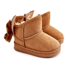 FR1 Bottes De Neige Chaudes À Nœuds Fille Camel Meriva brun