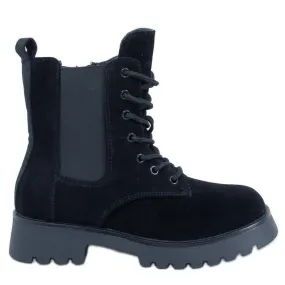 Franti Bottines Chelsea à lacets noires le noir