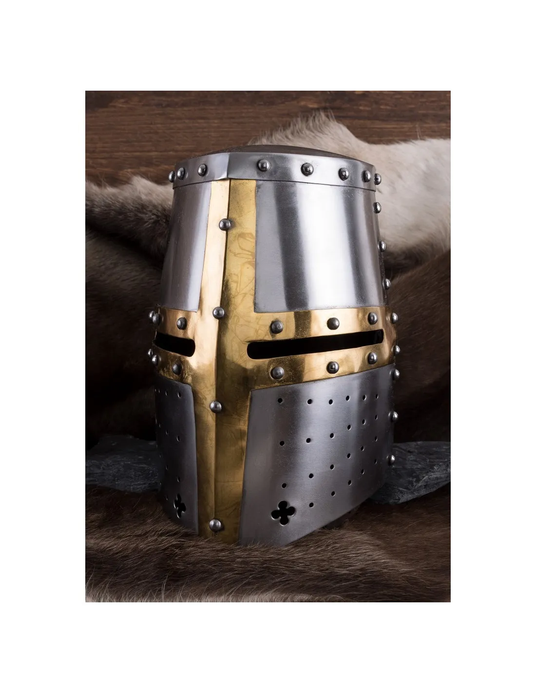 Grand heaume médiéval, XIVe siècle, riveté ⚔️ Boutique Épées